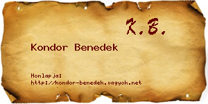 Kondor Benedek névjegykártya